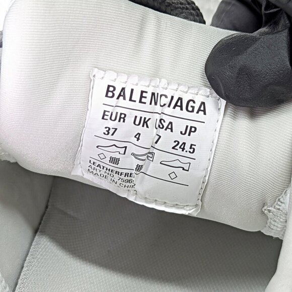 Balenciaga 3XL Distressed Suede & Mesh Sneakers Light Grey Size 37 MSRP $1,130 - Picture 10 of 15